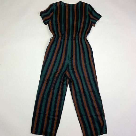 Madewell Jumpsuit Womens 6 Striped Short Sleeve Wrap V Neck NEW K7121 - Picture 3 of 6